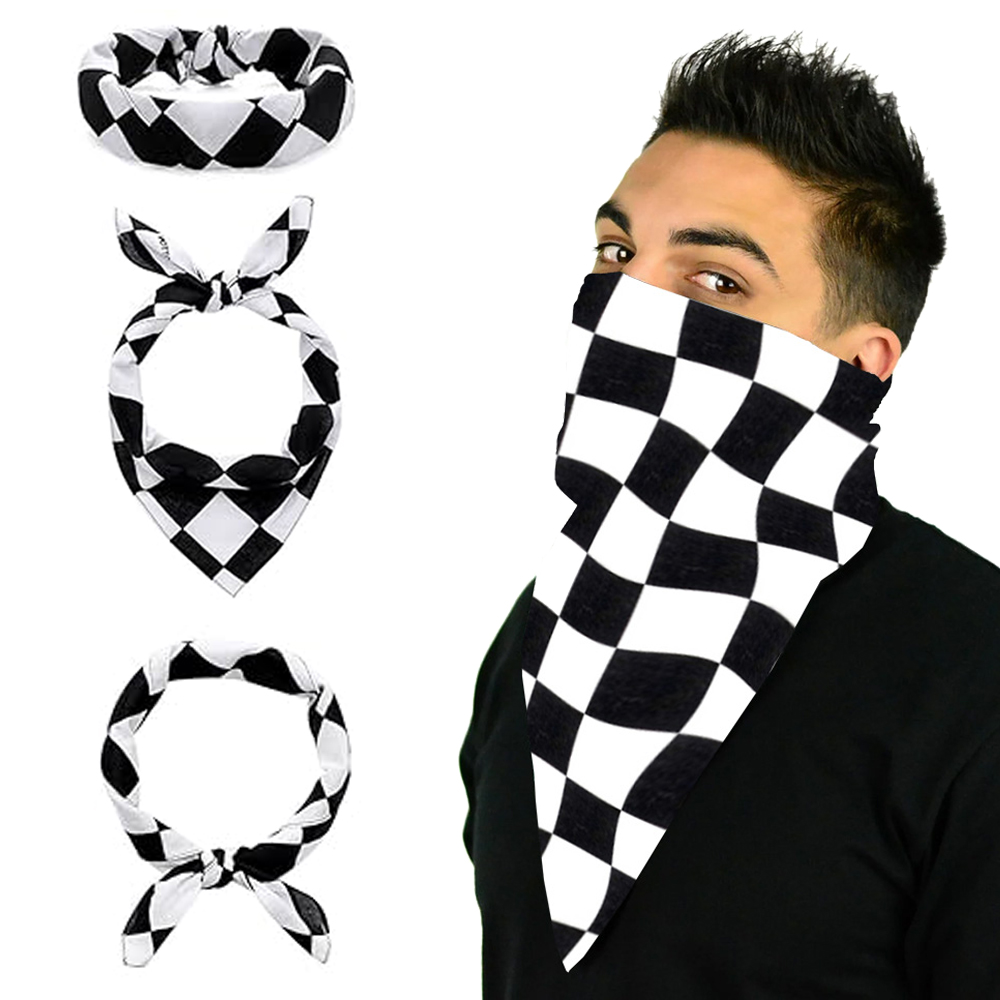 Bandana Blank White - Bandana en coton à carreaux pour