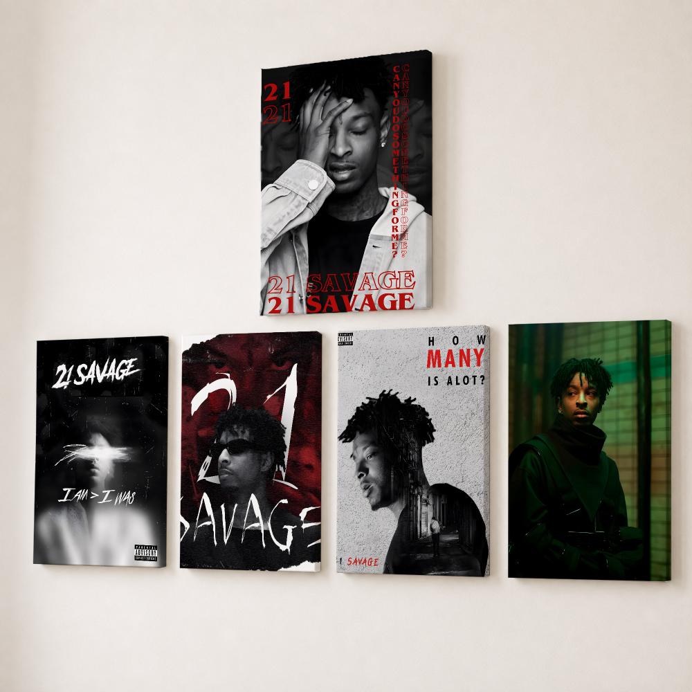 Canvas Wrap Ready - Affiche populaire du chanteur-rappeur 21 S-Savage,