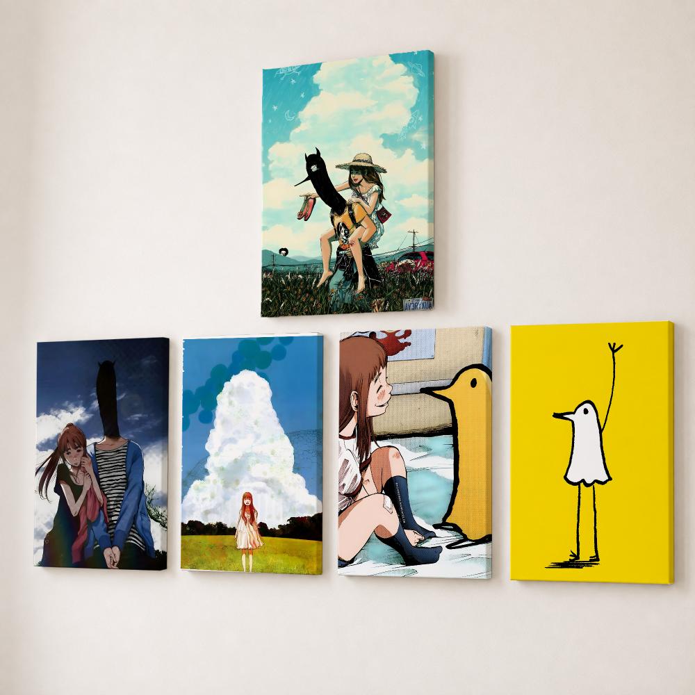 Canvas Wrap Ready - G-Goodnight Punpun Peinture Anime Calligraphie Toile