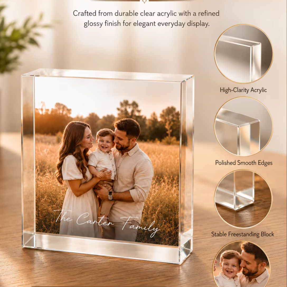 Bloc photo familial personnali - Photo Acrylic Block avis et prix
