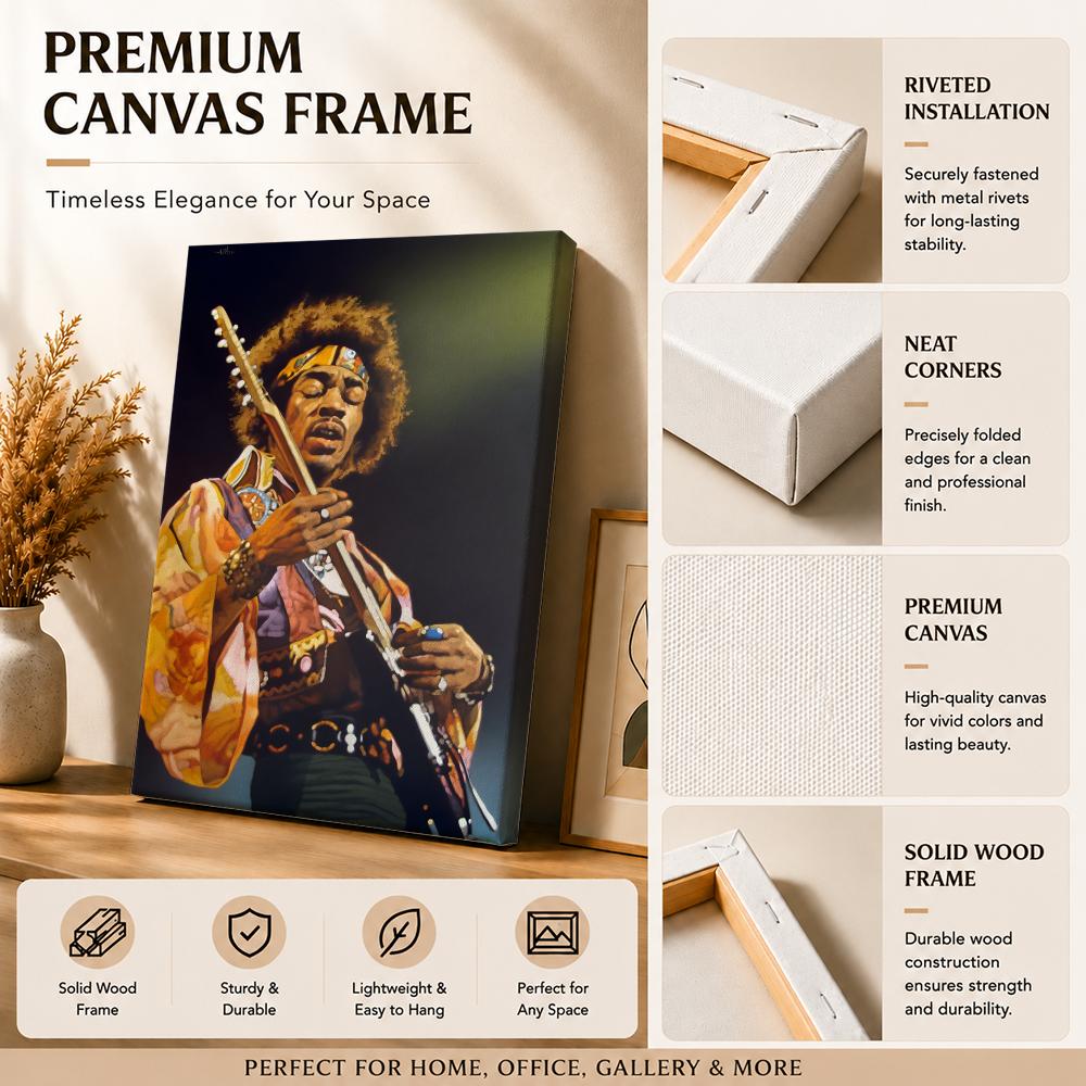 J-Jimi Hendrix Peinture sur pa - Canvas Wrap Ready avis et prix