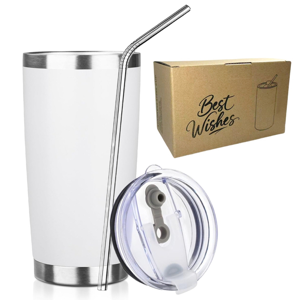 Mug isotherme 20 oz avec couve - Tumbler 20Oz White avis et prix